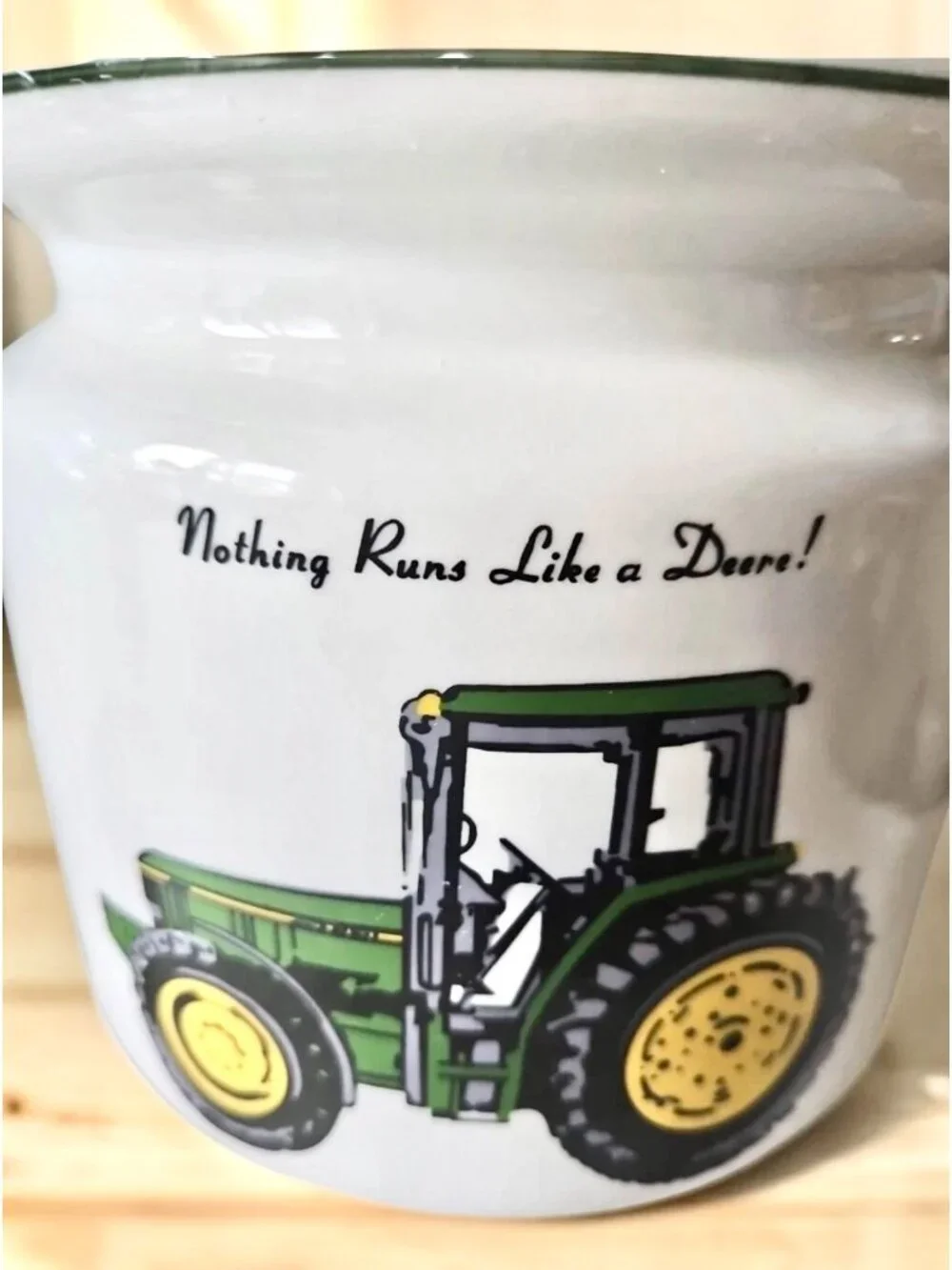John Deere Large Ceramic Canister With Tractor Design & Lid